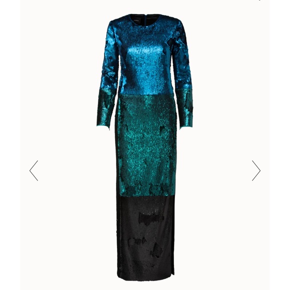 $5,990 Akris Colorblock Sequins Gown Dress Size 10 Mermaid Formal - Picture 1 of 14